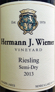 Hermann Wiemer 2013 Semi-Dry Riesling