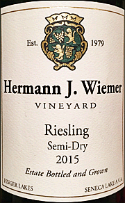 Wiemer 2015 Semi-Dry Riesling