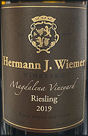Hermann Wiemer 2019 Magdalena Riesling