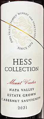 Hess Collection 2021 Estate Cabernet Sauvignon