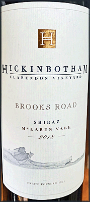 Hickinbotham 2018 Brooks Road Shiraz