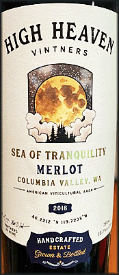 High Heaven Vintners 2018 Sea of Tranquility Merlot