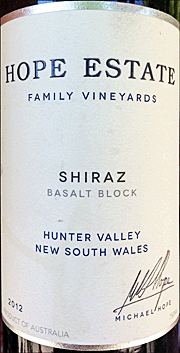 Hope Estate 2012 Basalt Block Shiraz