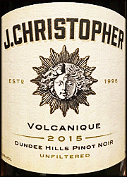 J Christopher 2015 Volcanique Pinot Noir