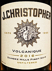 J Christopher 2016 Volcanique Pinot Noir