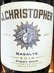 J Christopher 2018 Basalte Pinot Noir