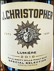 J Christopher 2018 Lumiere Pinot Noir