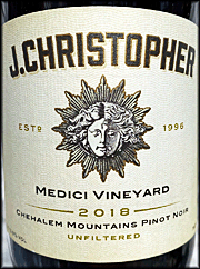 J Christopher 2018 Medici Pinot Noir