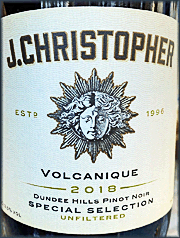 J Christopher 2018 Volcanique Special Selection Pinot Noir