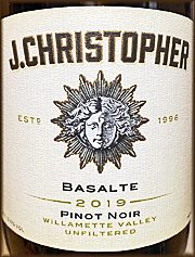 J Christopher 2019 Basalte Pinot Noir