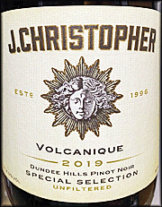 J Christopher 2019 Volcanique Special Selection Pinot Noir