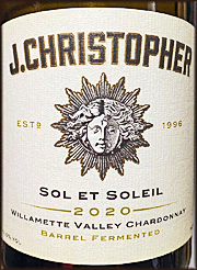 J Christopher 2020 Sol et Soleil Chardonnay