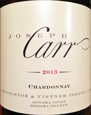 Joseph Carr 2013 Sonoma Coast Chardonnay