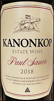 Kanonkop 2018 Paul Sauer Cabernet Sauvignon