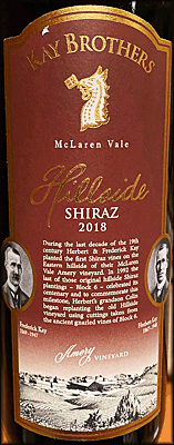 Kay Brothers 2018 Hillside Shiraz