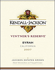 Kendall Jackson 2007 Vintners Reserve Syrah