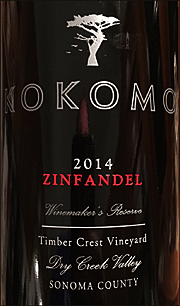 Kokomo 2014 Timber Crest Zinfandel