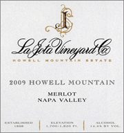 La Jota 2009 Howell Mountain Merlot