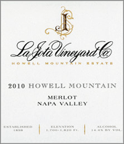 La Jota 2010 Howell Mountain Merlot