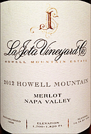 La Jota 2012 Howell Mountain Merlot