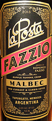 La Posta 2013 Fazzio Malbec