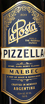 La Posta 2013 Pizzella Malbec
