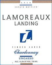 Lamoreaux Landing 2010 Unoaked Chardonnay