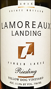 Lamoreaux Landing 2016 Yellow Dog Vineyard Riesling