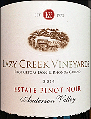 Lazy Creek 2014 Pinot Noir