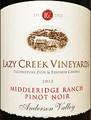 Lazy Creek 2015 Middleridge Ranch Pinot Noir
