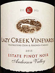 Lazy Creek 2015 Estate Pinot Noir