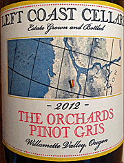 Left Coast Cellars 2012 The Orchards Pinot Gris