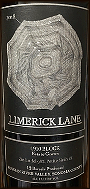 Limerick Lane 2018 1910 Block Zinfandel