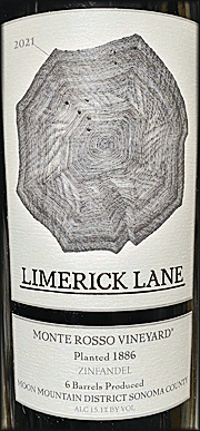 Limerick Lane 2021 Monte Rosso Vineyard Zinfandel