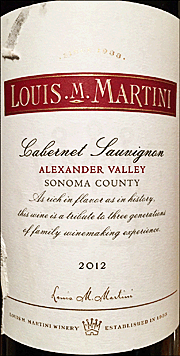 Louis Martini 2012 Alexander Valley Cabernet Sauvignon