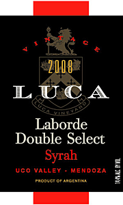 Luca 2008 Laborde Double Select Syrah