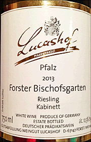 Lucashof 2013 Forster Bischofsgarten Kabinett Riesling