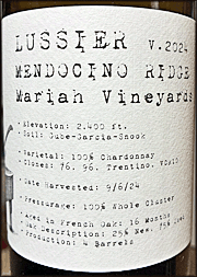 Lussier 2024 Mariah Vineyard Chardonnay