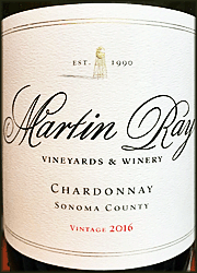 Martin Ray 2016 Sonoma County Chardonnay