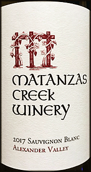 Matanzas Creek 2017 Alexander Valley Sauvignon Blanc