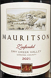 Mauritson 2021 Dry Creek Valley Zinfandel