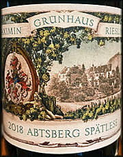 Maximin Grunhaus 2018 Maximin Grunhaus Abtsberg Spatlese Riesling