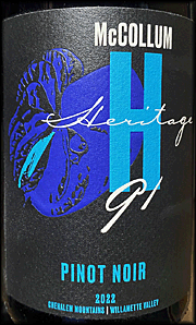 McCollum Heritage 91 2022 Chehalem Mountains Pinot Noir