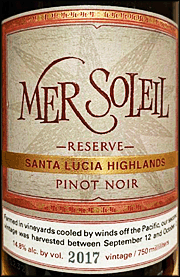 Mer Soleil 2017 Reserve Pinot Noir