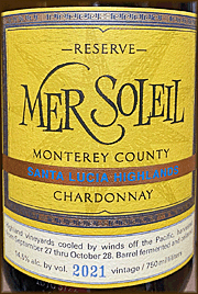 Mer Soleil 2021 Reserve Chardonnay