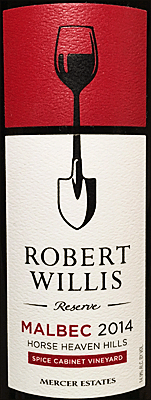 Mercer 2014 Robert Willis Reserve Malbec