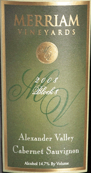 Merriam 2008 Block 8 Cabernet Sauvignon