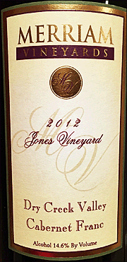 Merriam 2012 Jones Vineyard Cabernet Franc
