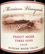 Merriam 2016 Three Sons Pinot Noir