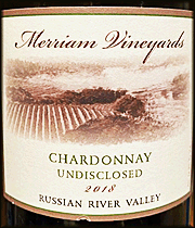 Merriam 2018 Undisclosed Chardonnay